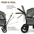thumbnail image 3 of INFANS Poussette-wagon pour 2 Enfants, Guidon Pliable et Réglable, 2 Places avec Capote Amovible et Tablette pour les Collations, Repose-Pieds Rabattable Confortable et Sièges Rembourrés, 3 of 9