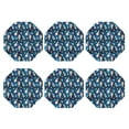 thumbnail image 2 of Fuzoiu Ice blue old man cute winter Print Leather Coasters Set,Drink Coasters Set of 6,for Tabletop Protection, Durable PVC Coasters,Home Décor and Housewarming Gift,Octagon, 2 of 7
