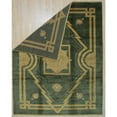 thumbnail image 3 of EORC Green Handmade Wool Traditional Ningxia? Rug, 8' x 10', 3 of 4