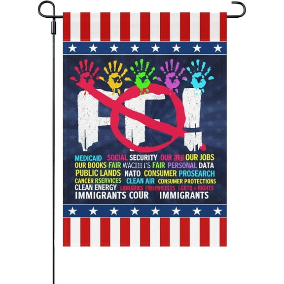 Made In USA Hands Off Protest House Flags Double Sided Hilarious Outdoor Flag