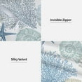 thumbnail image 4 of Nautical Coastal Throw Pillow Covers 16X16 Inch Set of 2 Summer Ocean Themed Pillow Covers Blue Seashell Coral Starfish Pillowcase Square Farmhouse Outdoor Decorative Cushion Cover for Home Couch Bed, 4 of 6
