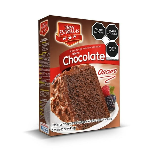 Harina de trigo preparada Tres Estrellas para pastel sabor chocolate oscuro 432 g