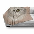 thumbnail image 3 of Cat Soft Flannel Fleece Throw Blanket, Kitty Portrait Whiskers Best Pet Animal I Love My Feline Themed Artwork, Cozy Plush for Indoor and Outdoor Use, 70" x 90", Beige Cream Peach, by Ambesonne, 3 of 6