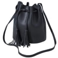 thumbnail image 1 of Bucket Bag Fashion Drawstring Tassel Vintage Crossbody Bag Shoulder Purse, 1 of 8