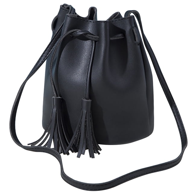 Bucket Bag Fashion Drawstring Tassel Vintage Crossbody Bag Shoulder Purse