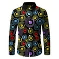 thumbnail image 5 of CONZONE Men's 70S Buttons Down Shirts Long Sleeve Hip Pop Shirts For Men Trendy Casual Graphic Lapel Soft Lightweight Tops, 5 of 9