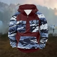 thumbnail image 2 of qolati Camouflage Hoodies for Men Color Block Lightweight Quater Zip Pullover Tops Vintage Sweatshirt Casual Long Sleeve Cargo Hoodies with Pockets Wine M, 2 of 4