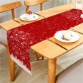 thumbnail image 1 of Christmas Forest Reindeers Ornaments Santa Dwarfs Red Table Runner for Home Dining Table Festival Party Decor Multiple Size, 1 of 4