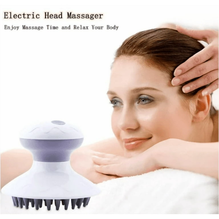 Vibrating Head Massager, 3 Vibration Modes Electric Head Scalp Massager for  Hair Growth Stress Relax, Portable Cordless Silicone H