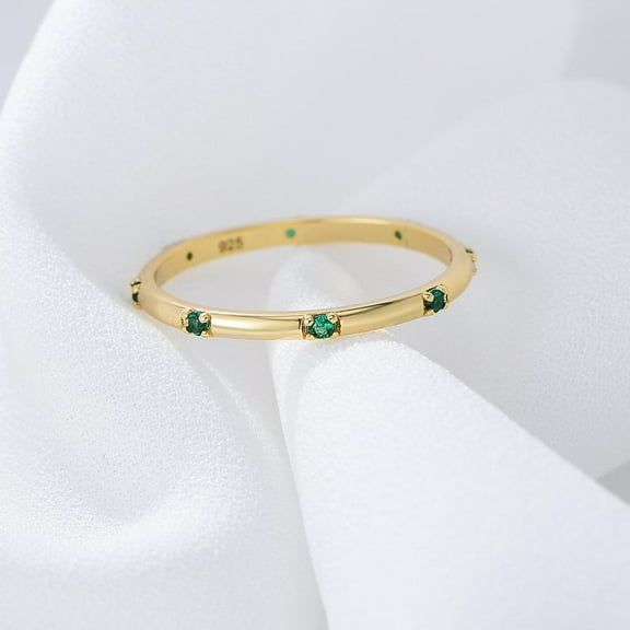 ShineofDiamond S925 Sterling Silver Stackable Ring - Colorful Stone Band. dainty ring, mother's ring, birthstone ring, stacking ring, Anniversary Present/ Best Gift for her