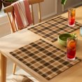 thumbnail image 4 of Brown Checkered Placemats Set of 6 Modern Farmhouse Brwon Buffalo Plaid Place Mats Indoor Wipeable Table Mats Washable Cloth Dining Table Placemats for Kitchen Holiday Party Home Decor 13x19 Inch, 4 of 9
