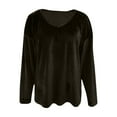 thumbnail image 5 of RQYYD Velvet Tops for Women Loose Fit Dressy Casual Velvet Shirts V Neck Cute Top Long Sleeve Womens Elegant Blouses, 5 of 7