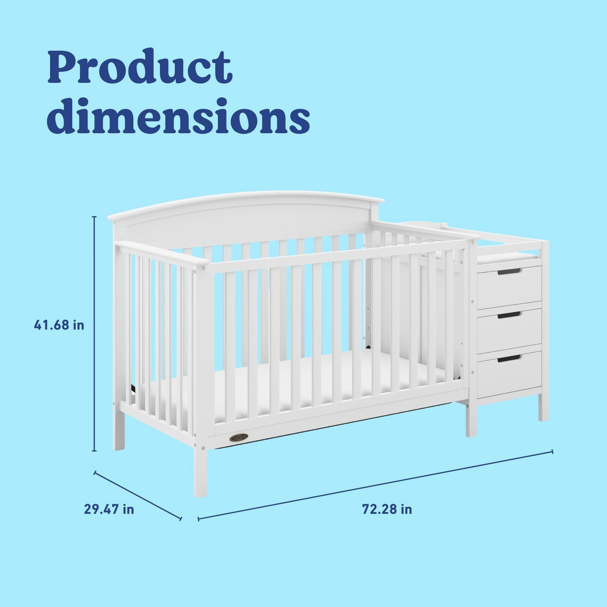 Graco Benton 4-in-1 Convertible Baby Crib and Changer, White