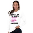 thumbnail image 3 of Cute What Look In Guys Dachshund Dog Women's Long Sleeve T Shirt Brisco Brands L, 3 of 6