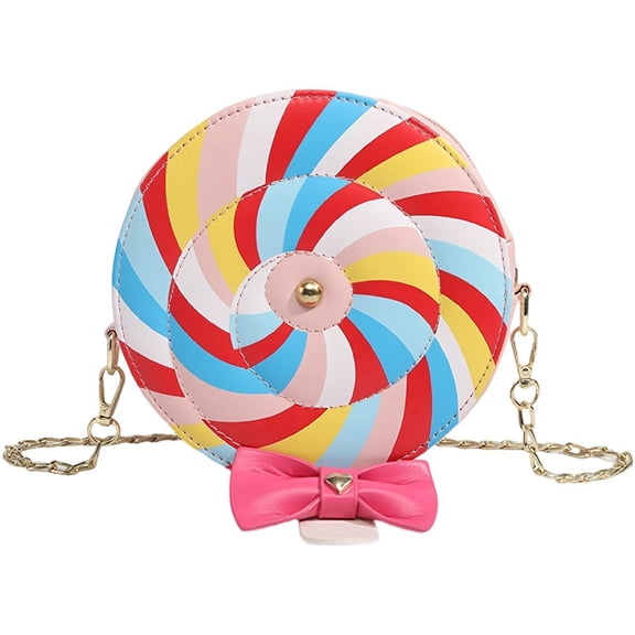 Hsqqdc Lollipop Candy Shaped Crossbody Bag, Cartoon Chain Shoulder Purse for Women