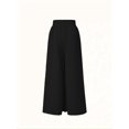 thumbnail image 3 of Pants for Women Casual Elastic Waist Wide Leg Pants with Pockets Black XL, 3 of 8
