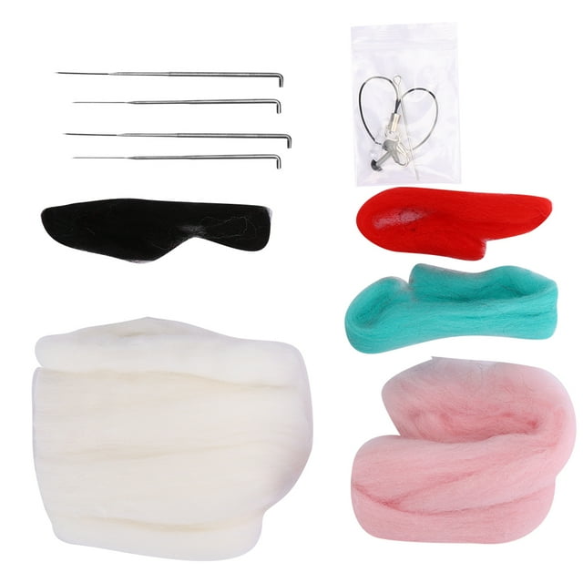 DIY Felting Wool Rabbit Doll Craft Kit, Handmade Material Package Tools for Kids and Adults, Cute and Lovely Design with Watermelon, Carrot, Peach, and Strawberry Options