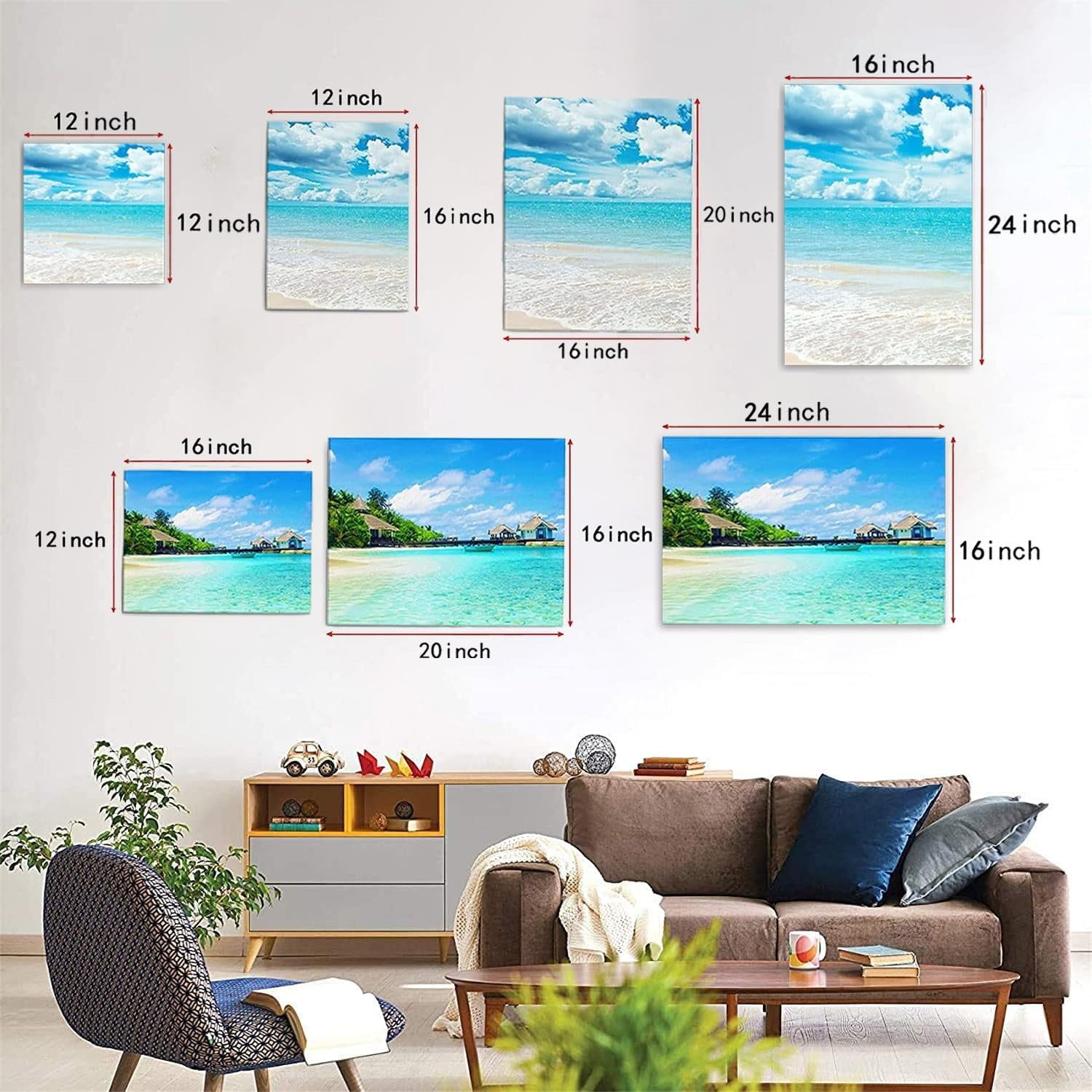 Farmhouse Teal Floral Canvas Wall Art Blue and White Daisy Flower and Butterfly on Retro Wood Pictures Wall Decor Nature Plant Framed Wall Art for Bathroom Living Room Bedroom,16L X 12W inches