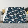 thumbnail image 1 of Fotbe Friendly Sharks Manta de Franela con Estampado, Manta Ultrasuave para Cama, Sofá, Auto, Hipoalergénica y Antibolitas-60"x50", 1 of 6