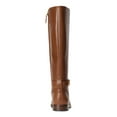 thumbnail image 2 of LAUREN RALPH LAUREN Womens Brown Padded Buckle Accent Goring Brittaney Round Toe Block Heel Zip-Up Leather Riding Boot 6 B, 2 of 4