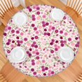 thumbnail image 2 of Pink Pioneer Flower Pattern Round Fitted Tablecloth with Elastic Edge,Dining Table Cover Waterproof,Outdoor Round Tablecloth for Camping,Dining,Indoor and Outdoor, 2 of 7