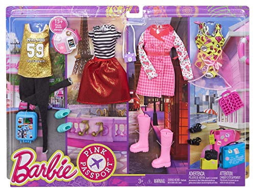 Barbie Pink Passport Travel Fashions Doll Clothing and Accessories