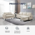 thumbnail image 2 of ijuicy Sectional Sofa Set,2PCS Living Room Furniture Couch Sets with Movable Storage Ottoman & Side Pockets,Include Sofa,Loveseat,Beige, 2 of 7