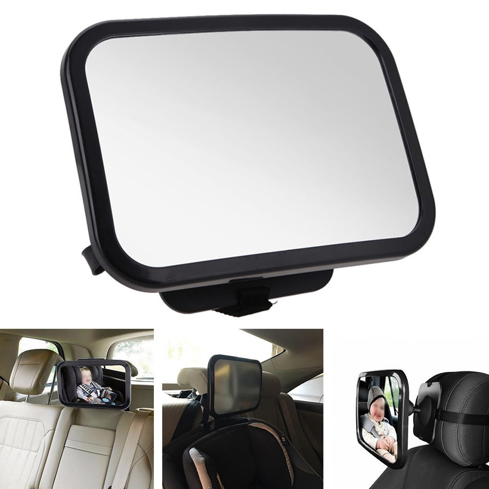 BABY/CHILD WIDE REARVIEW SEAT ADJUSTABLE CAR SAFETY MIRROR HEADREST MOUNT LARGE 