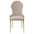 thumbnail image 3 of JERFIT Modern Wingback Dining Chairs Set of 2, Upholstered Accent Side Chairs with Sloped Arms, Tan and Gold Finish for Dining Room, 3 of 7