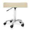 thumbnail image 2 of Saloniture Rolling Hydraulic Salon Stool with Large Seat - Adjustable Swivel Chair for Spa, Shop, Salon, Massage, Medical, Work or Office, Cream, 2 of 7