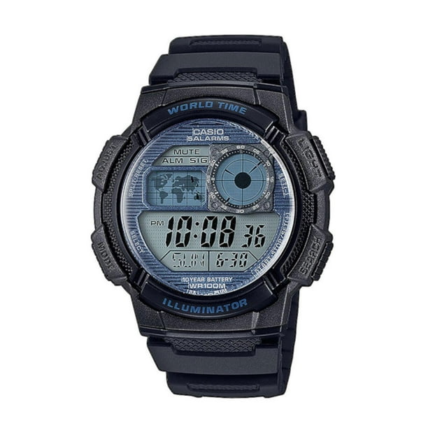 Reloj CASIO AE-1000W-2A2VCF World Time ILLUMINATOR-Negro negro 48 mm Casio AE-1000W-2A2VCF