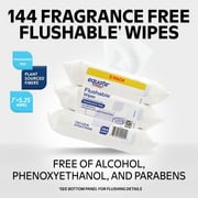 (8 pack) Equate Flushable Wet Wipes, Fragrance Free, 144 Wipes, 3 Pack