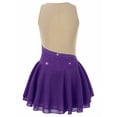 thumbnail image 2 of Haitryli Kids Girls Figure Ice Skating Dress Ballet Dance Dress Mesh Splice Lyrical Dancewear Purple 12, 2 of 5