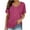 Hot Pink, variant on Womens Tops Casual V Neck Short Sleeve Solid Color Basic T Shirt Black XXL