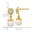 thumbnail image 5 of Auriga Fine Jewelry 14K Yellow Gold 6-7mm Pearl and Topaz Dangle Earrings for Women, 5 of 6