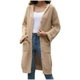 thumbnail image 2 of Long Cardigan Sweaters for Women 2025 Long Sleeve V Neck Button Ribbed Knit Oversized Sweater Cardigans with Pockets, 2 of 8