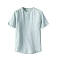 thumbnail image 5 of WREESH Men's Henley Tee Summer Casual Solid Color Short Sleeve Shirts with Slim Fitting Green, 5 of 5