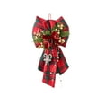 thumbnail image 2 of PONPRNGY 1Pc Christmas Bow Festive Ambiance Decoration Polyester Material Christmas Props, 2 of 6