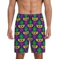 thumbnail image 1 of Fotbe Mardi Gras Carnival3 Pantalones Cortos de Pijama para Hombre, Ropa de Dormir, Pantalones de Pijama Cortos para Hombre-Large, 1 of 6