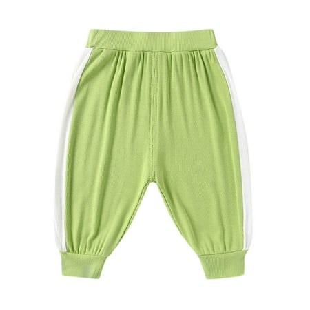 

B91xZ Boys Pants Children Toddler Kids Baby Boys Girls Patchwork Ribbed Pants Trousers Outfits Clothes Boys Pants Green Sizes 2-3 Years