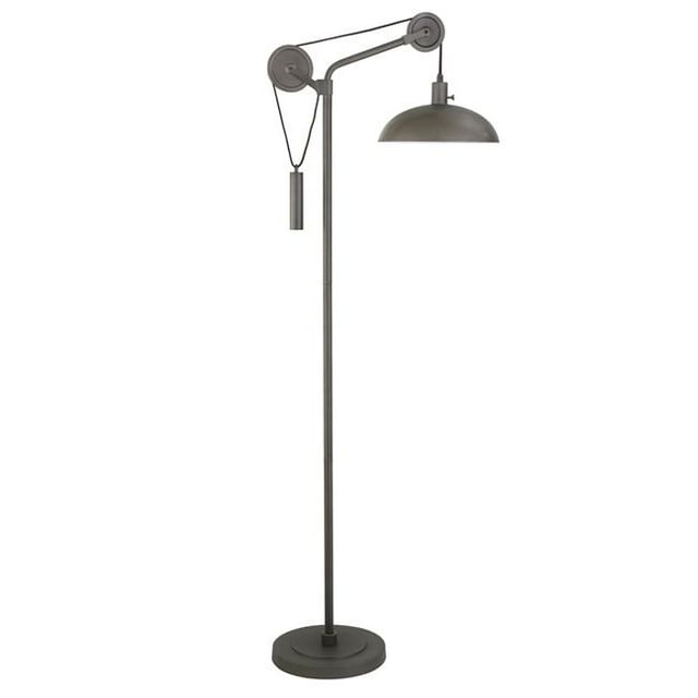 Hudson & Canal FL0714 Neo Aged Steel Floor Lamp with Solid Wheel Pulley System