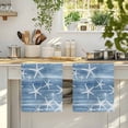 thumbnail image 4 of Blue Coastal Kitchen Towels Set of 4, Summer Ocean Waves Ombre Sea Starfish Absorbent Dish Towels for Kitchen, Microfiber Hand Towel, Quick Drying Tea Towel for Cleaning Decorative Dishcloths, 4 of 7