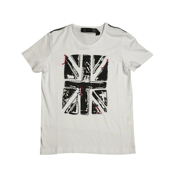 Smash Boys Sizes 4 - 12 Short Sleeve Shirt Top British Invasion Tee 32944-7 (white)