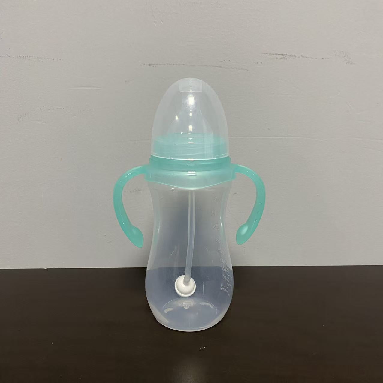 nurture wise Baby bottles,Bottle with Natural Response Nipple, Wide Neck  Bottles with Handle, Newborn Anti-Colic Baby Bottles Gift Set, Clear (8.8oz)