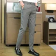 thumbnail image 5 of Pantalones de verano ajustados para hombre, pantalones de traje negros trenzados, 9 pantalones cortos para hombre, tela nueva en ropa de trabajo, pantalones formales coreanos, muchas reseñas, 5 of 5