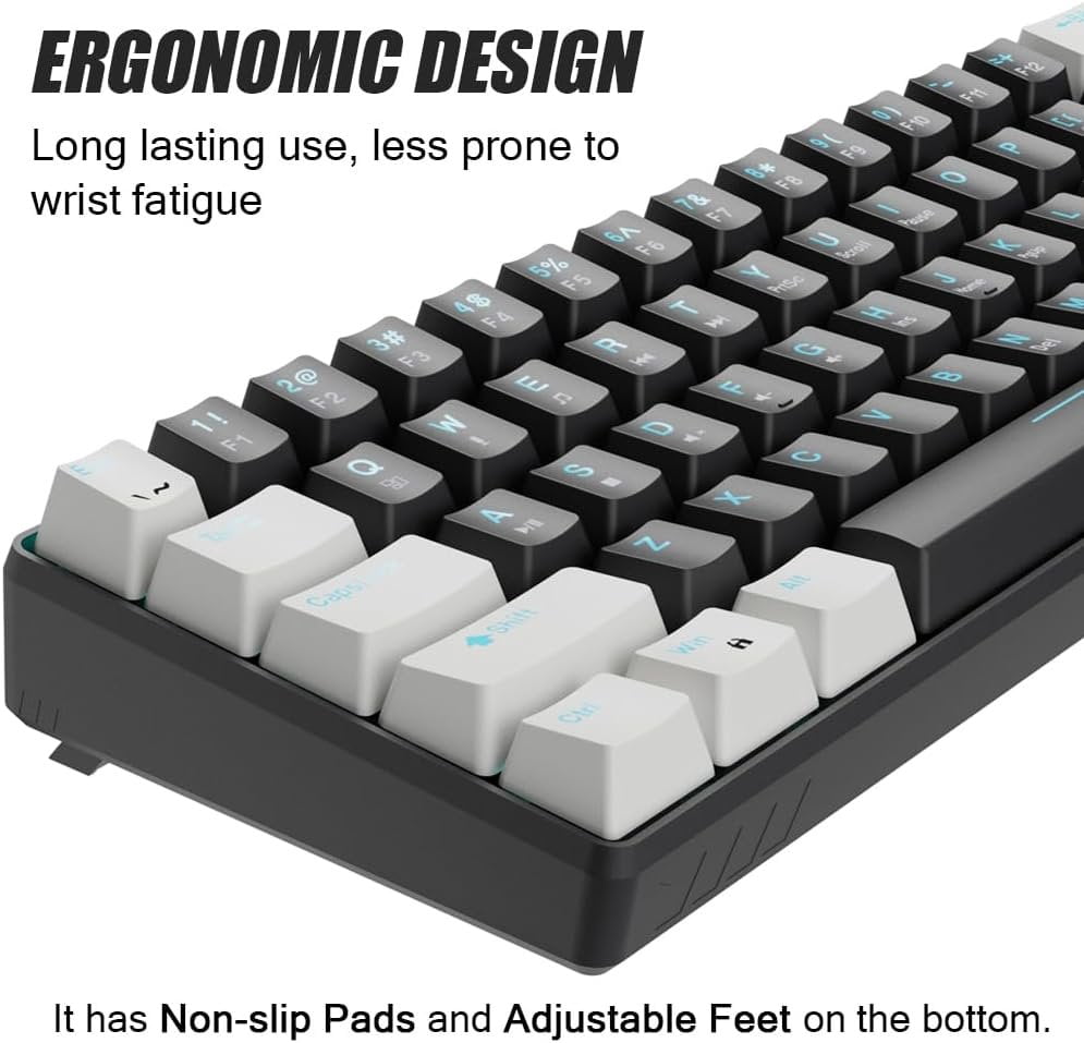 60% Mechanical Gaming Keyboard Brown Wired Compact Keyboard Anti-Ghosting No-Conflict 61 Swappable keycaps Design for Windows/