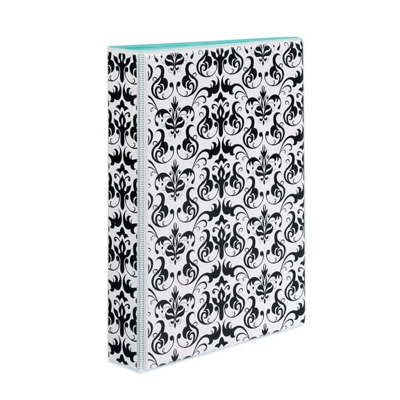 Avery Mini Durable 3 Ring Binder, 1" Round Rings, Holds 5.5" x 8.5" Paper, 1 Chandelier Damask Binder (18445)