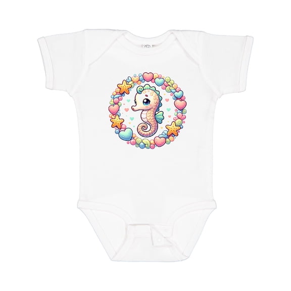 Inktastic Seahorse Girls Ocean Wreath Girls Baby Bodysuit