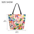 thumbnail image 5 of FORMRS Womens Canvas Tote Bag with Zipper Inner Pocket Shoulder Handbag, Pink Colorful Circles, 5 of 7