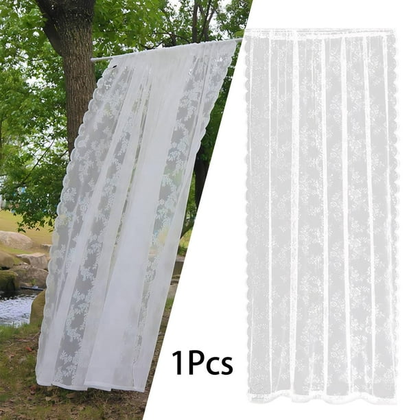 Cortinas de Red Florales de Encaje Blanco Macarena Cortinas 150cmx200cm